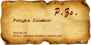 Petyka Zsombor névjegykártya